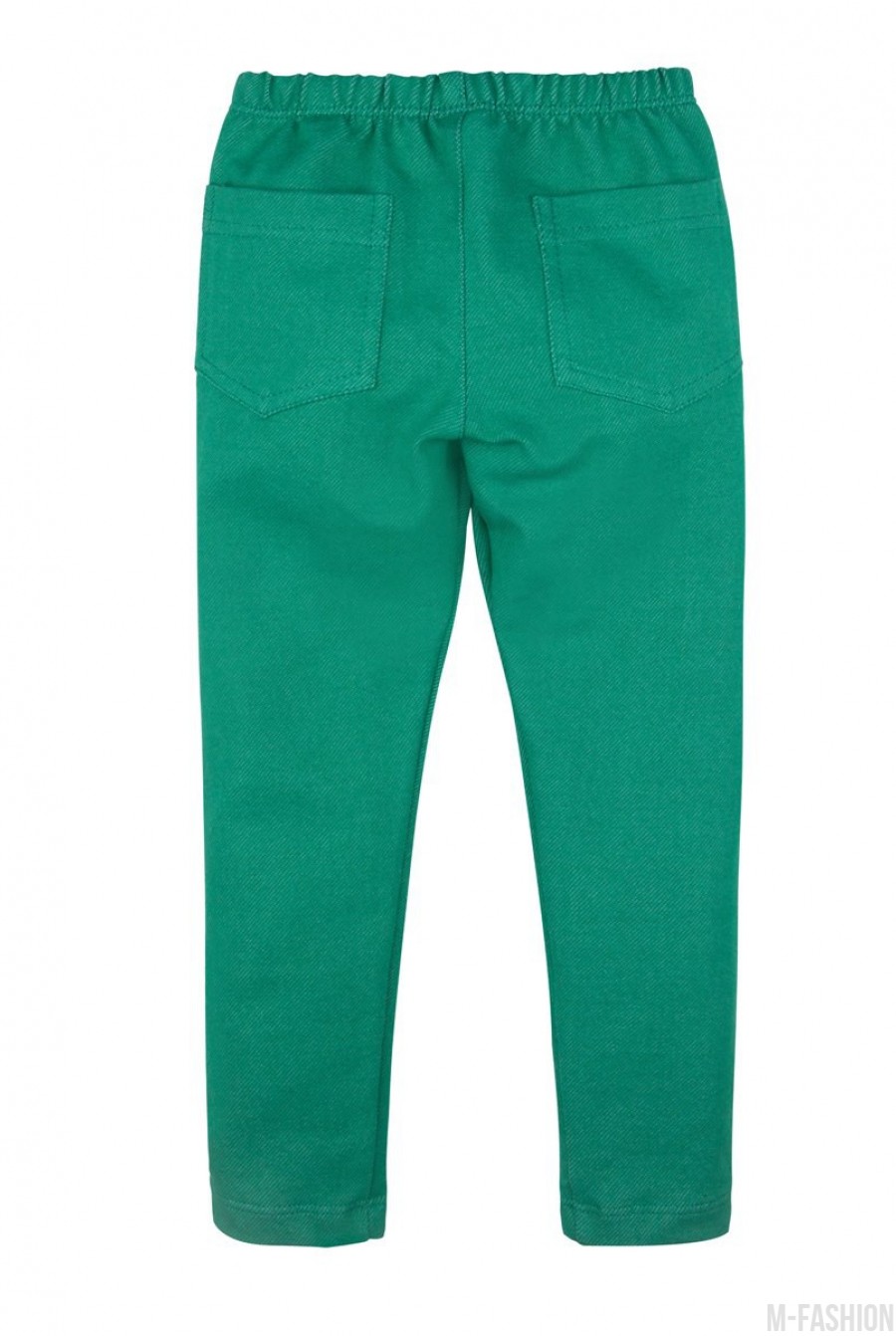 Зеленые джинсовые леггинсы на резинке- Фото 4