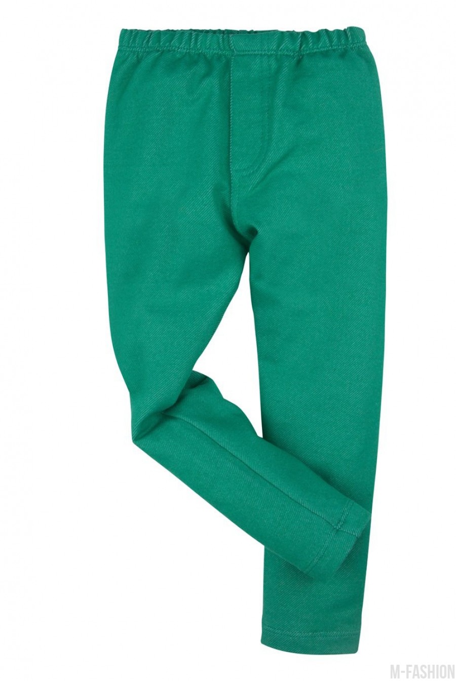 Зеленые джинсовые леггинсы на резинке- Фото 5