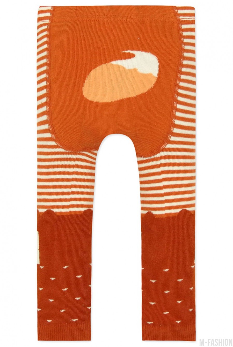 Оранжевые хлопковые леггинсы для ношения под подгузник - Фото 1