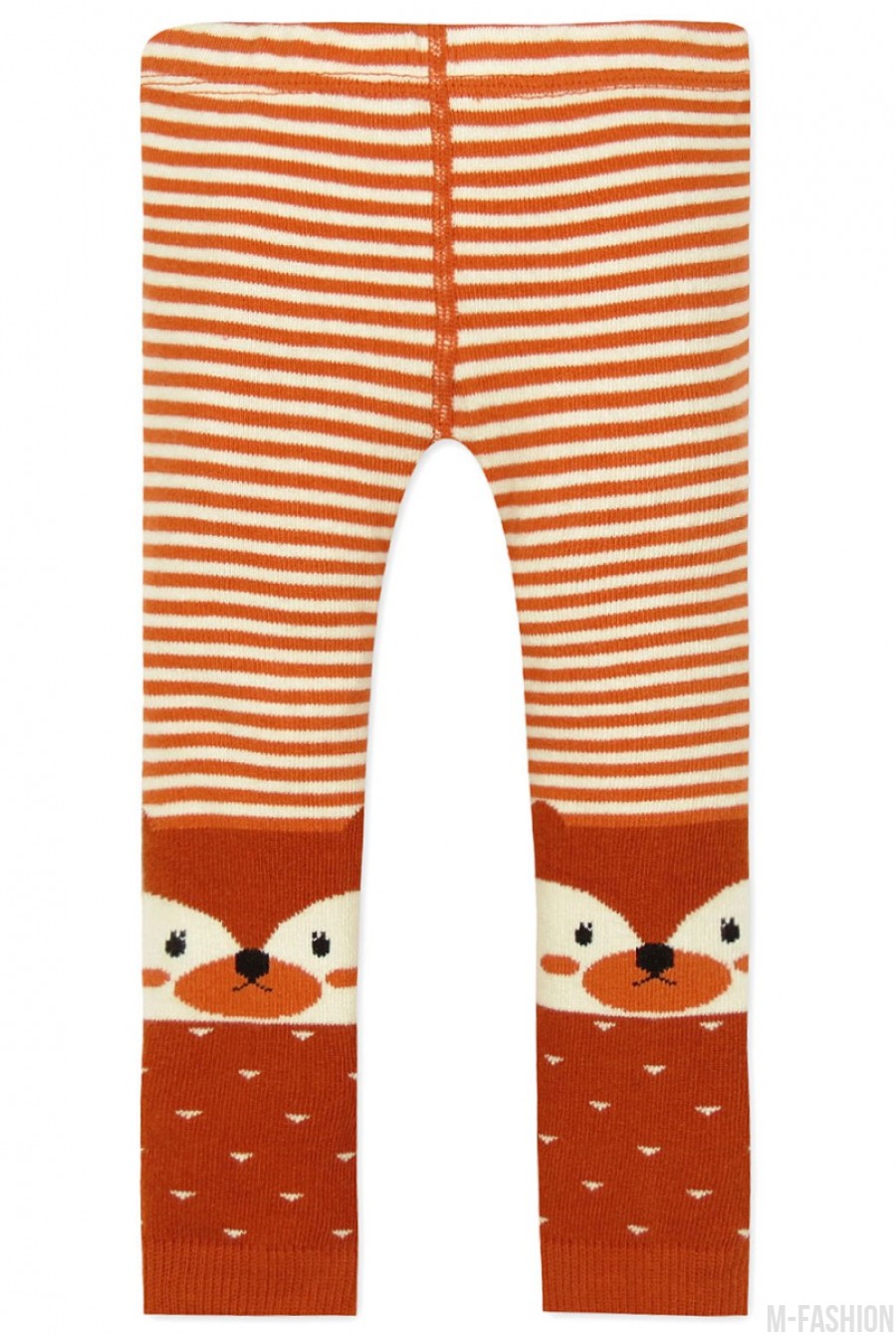 Оранжевые хлопковые леггинсы для ношения под подгузник- Фото 3