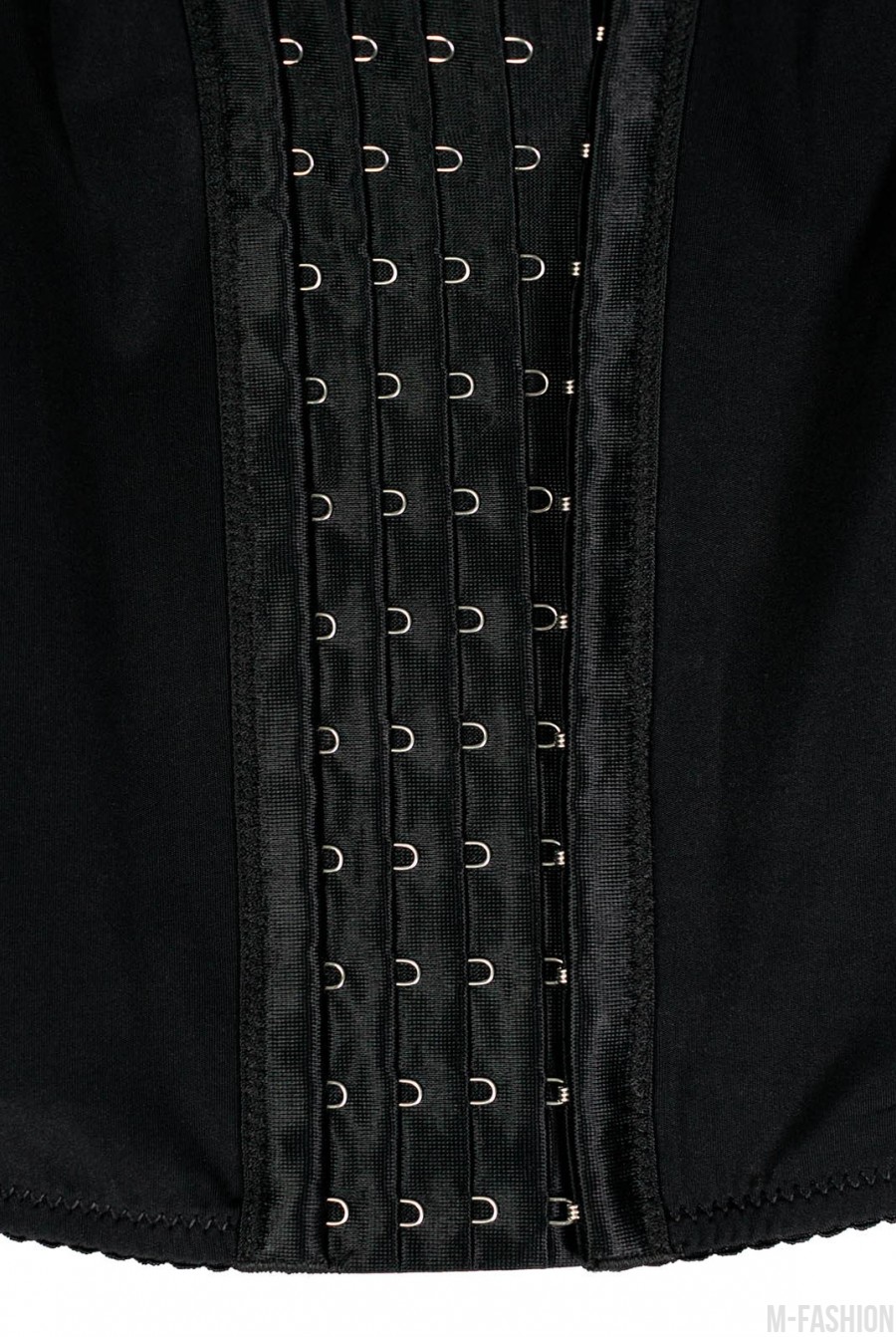 Черный однотонный корсет с трусиками- Фото 5