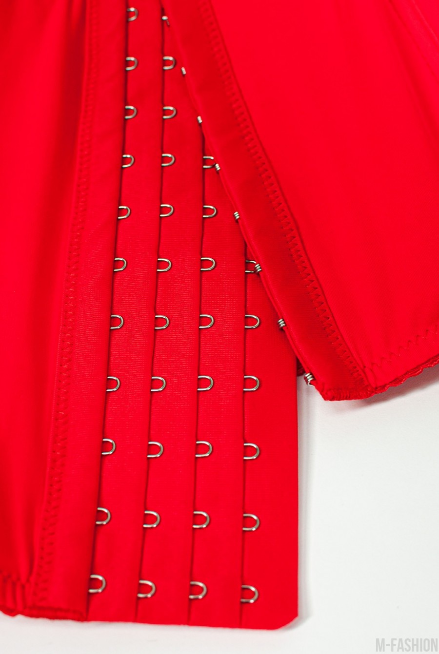 Красный однотонный корсет с трусиками- Фото 4