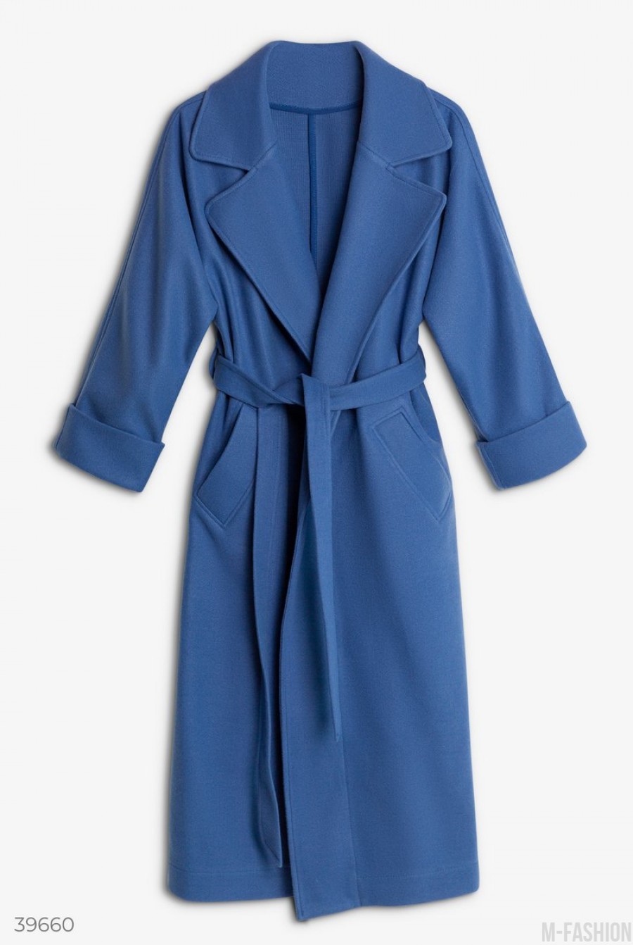 Синее кашемировое пальто- Фото 11