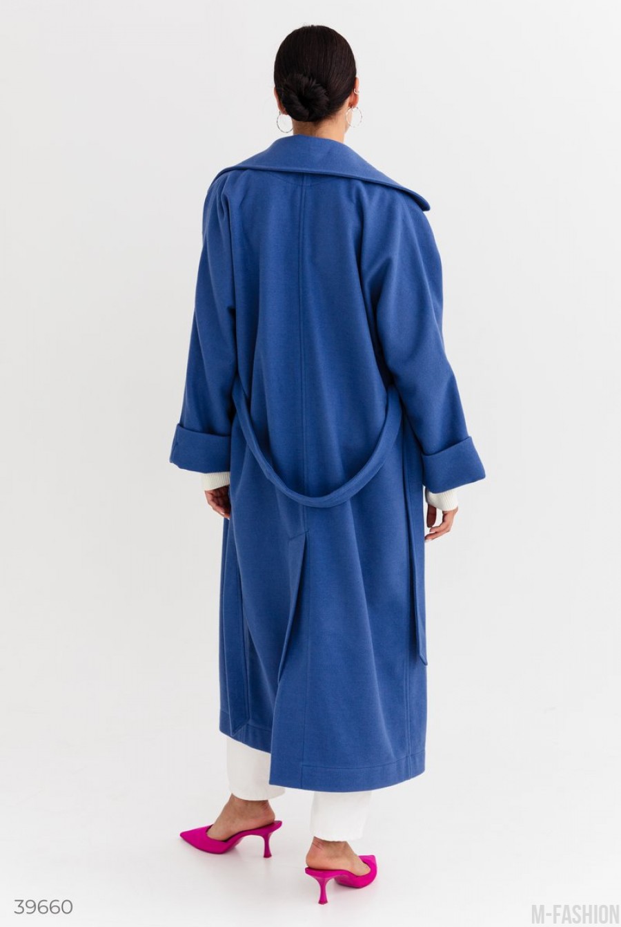 Синее кашемировое пальто- Фото 9