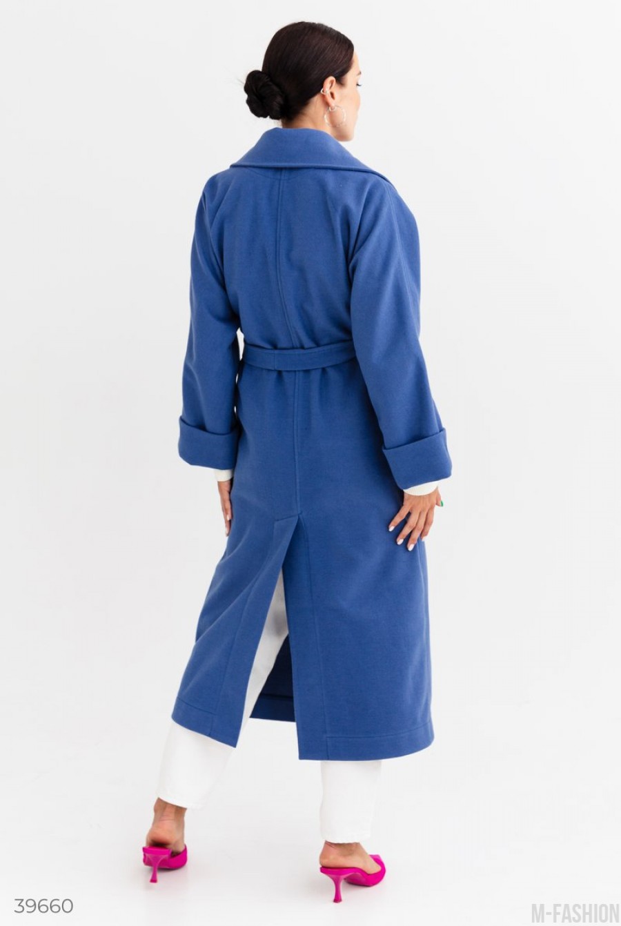 Синее кашемировое пальто- Фото 10