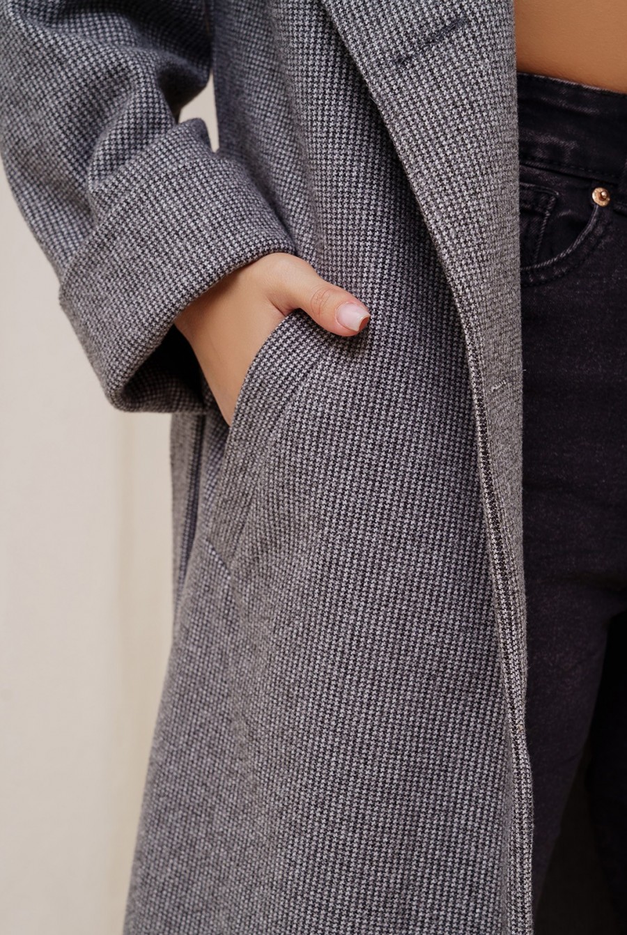 Кашемировое классическое пальто с принтом- Фото 4