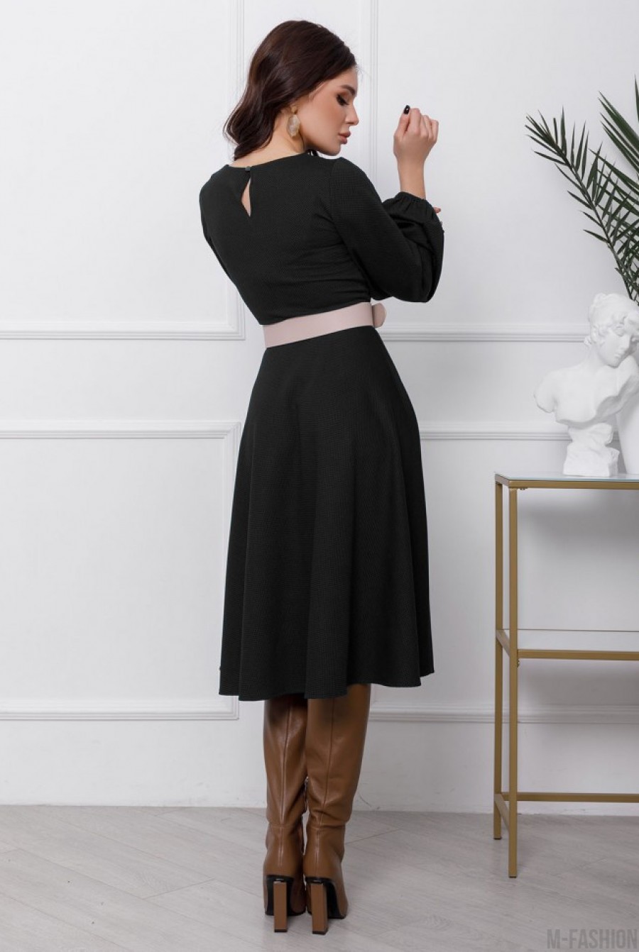 Черное платье с рукавами-фонариками- Фото 3