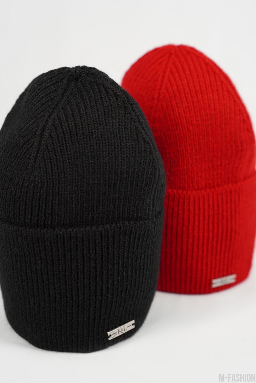 Красная шерстяная шапка с широким подворотом- Фото 2