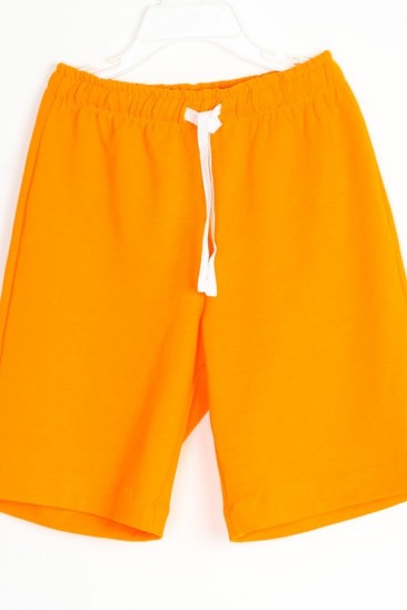 Шорты летние оранжевого цвета со шнурком на талии