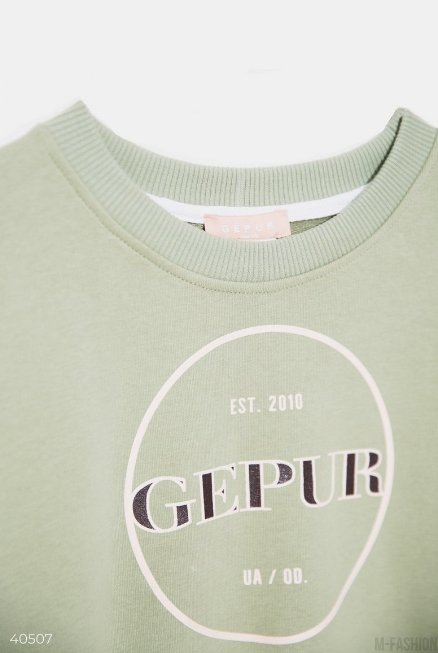 Базовый фисташковый свитшот Gepur- Фото 7
