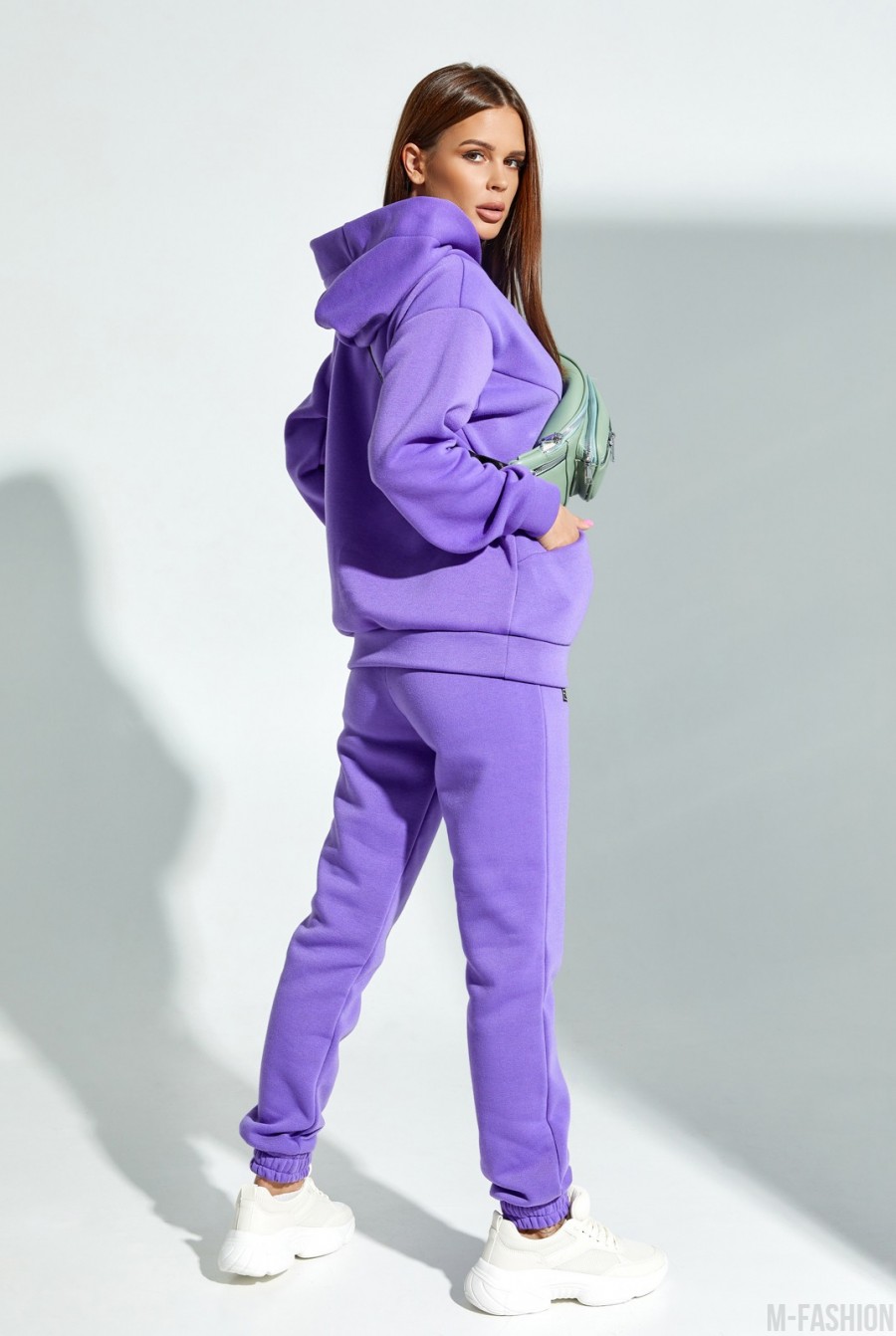 Фиолетовый утепленный костюм с капюшоном- Фото 2