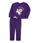 Фиолетовый трикотажный спортивный костюм с принтом