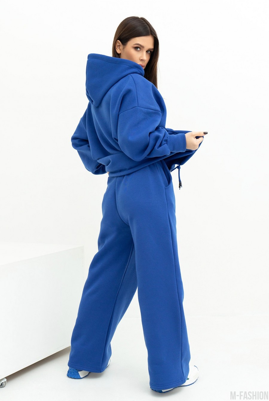 Синий утепленный костюм с принтом- Фото 2
