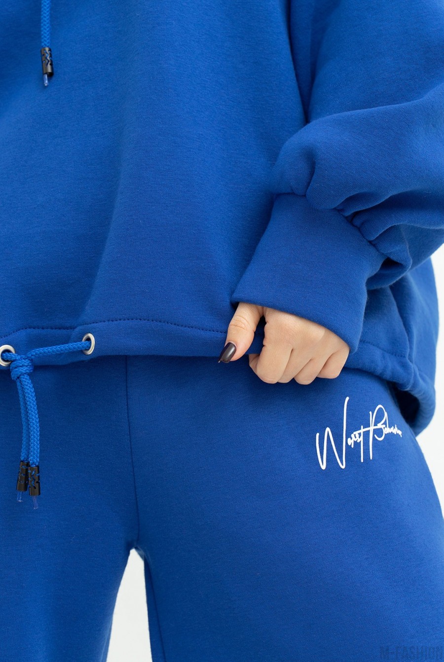 Синий утепленный костюм с принтом- Фото 4