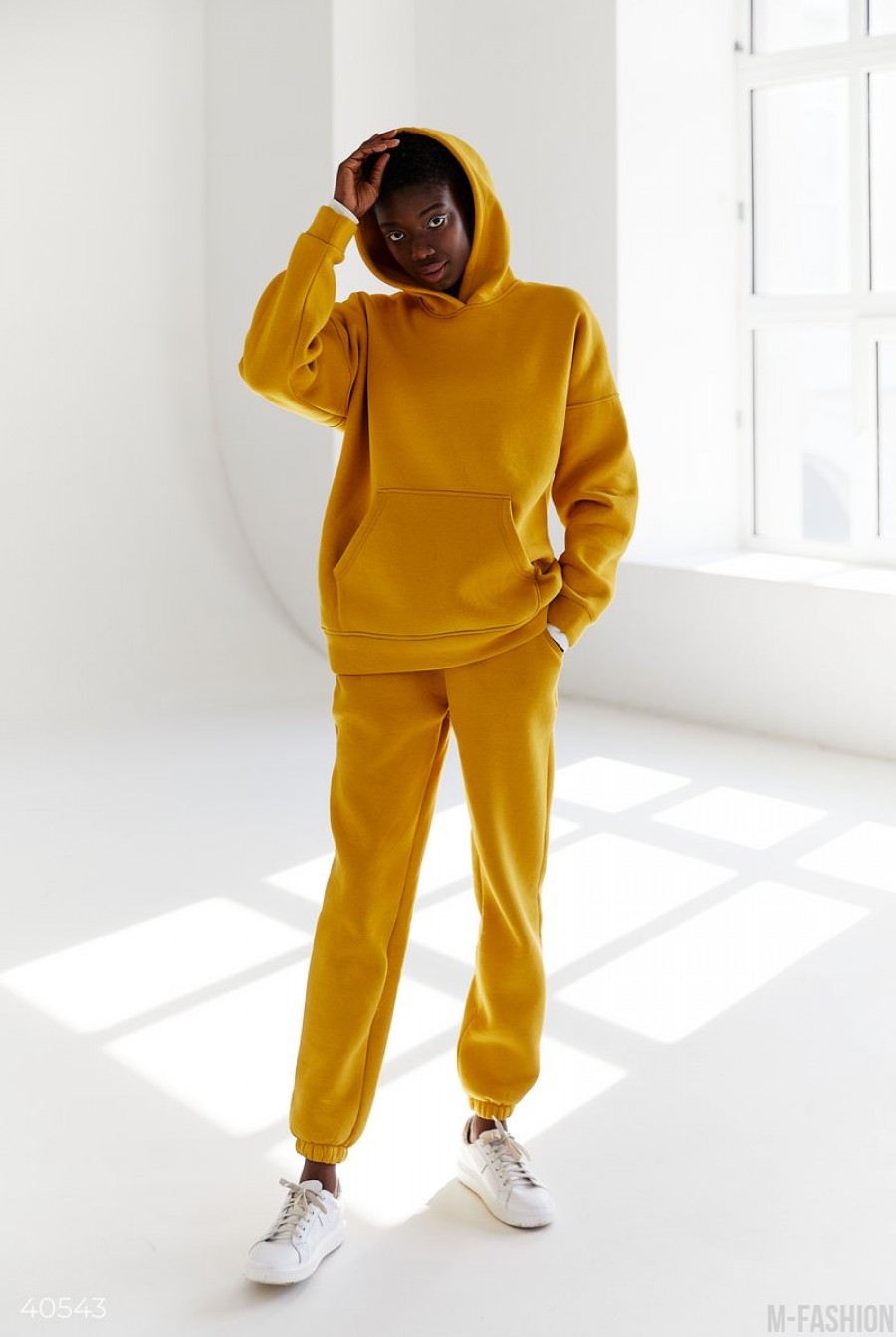 Теплый желтый костюм на флисе - Фото 1