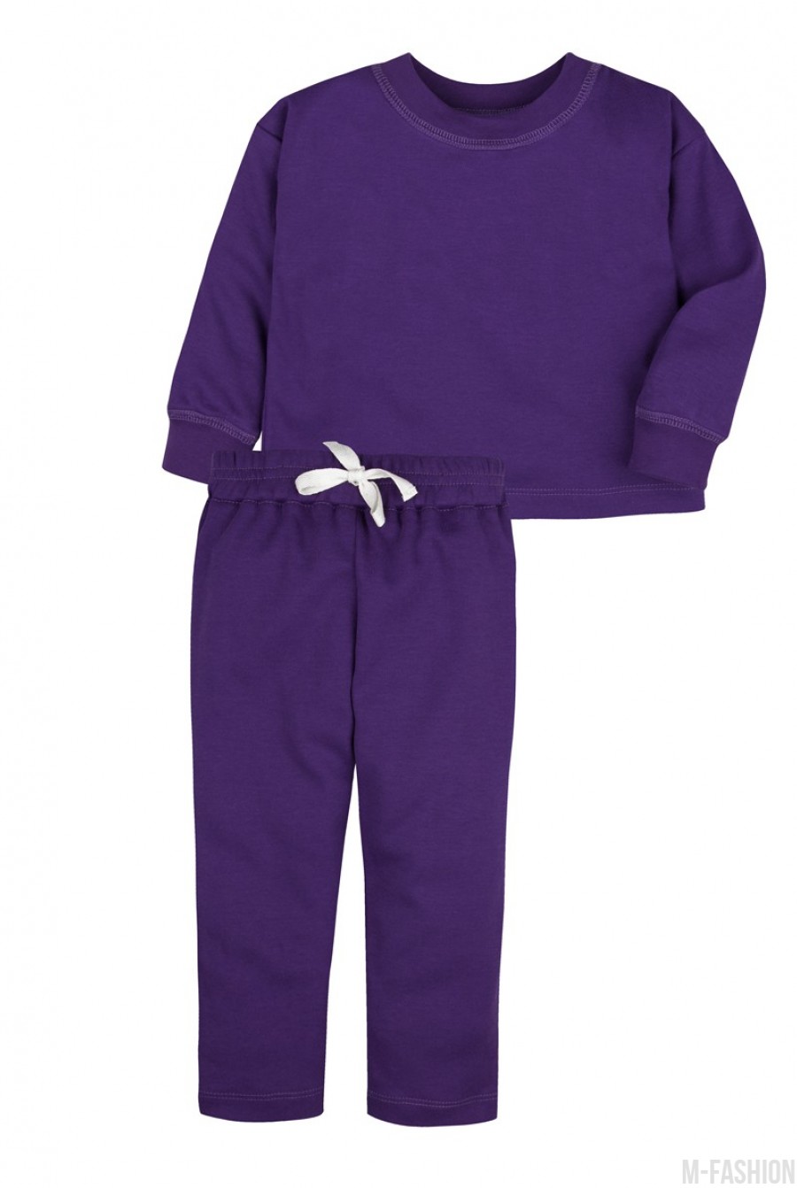 Хлопковый фиолетовый спортивный костюм - Фото 1