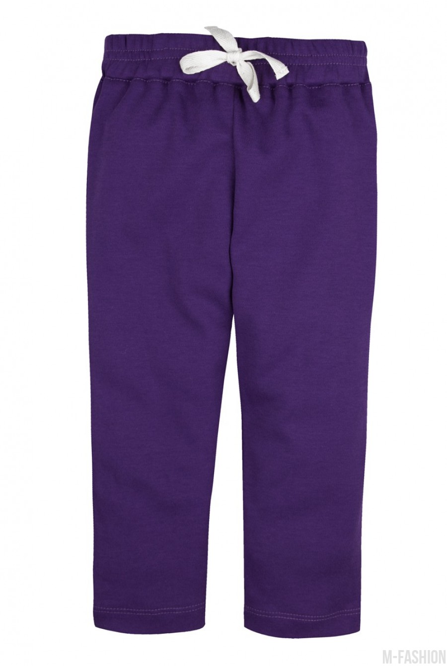 Фиолетовые трикотажные штаны на резинке - Фото 1