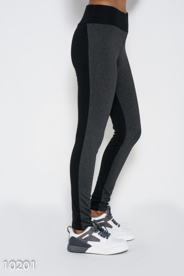 Черно-серые спортивные штаны с эластичной резинкой на поясе