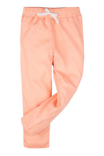 Персиковые трикотажные штаны на резинке