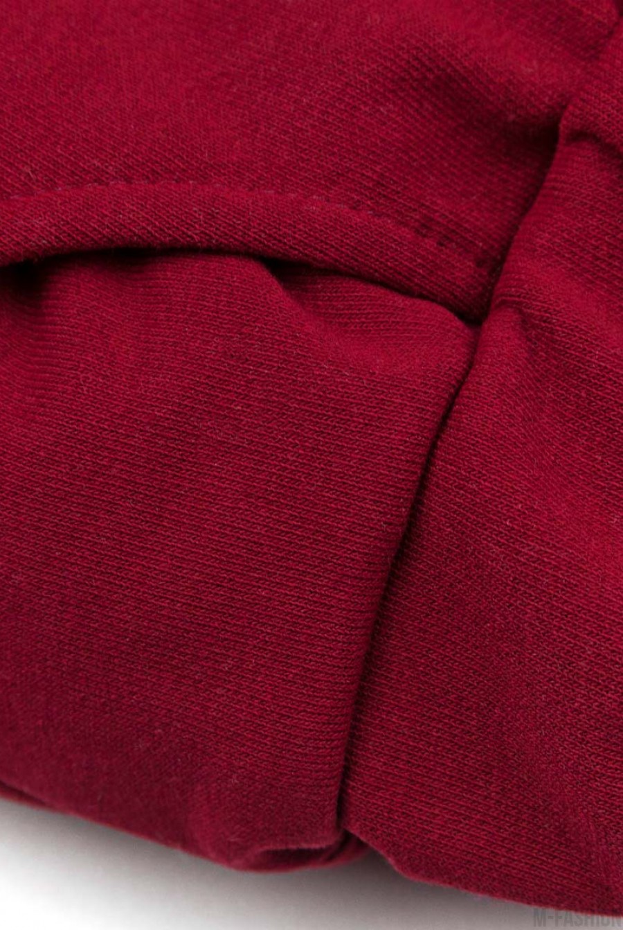Красные штаны из футера на резинке, с карманами и подворотами- Фото 5