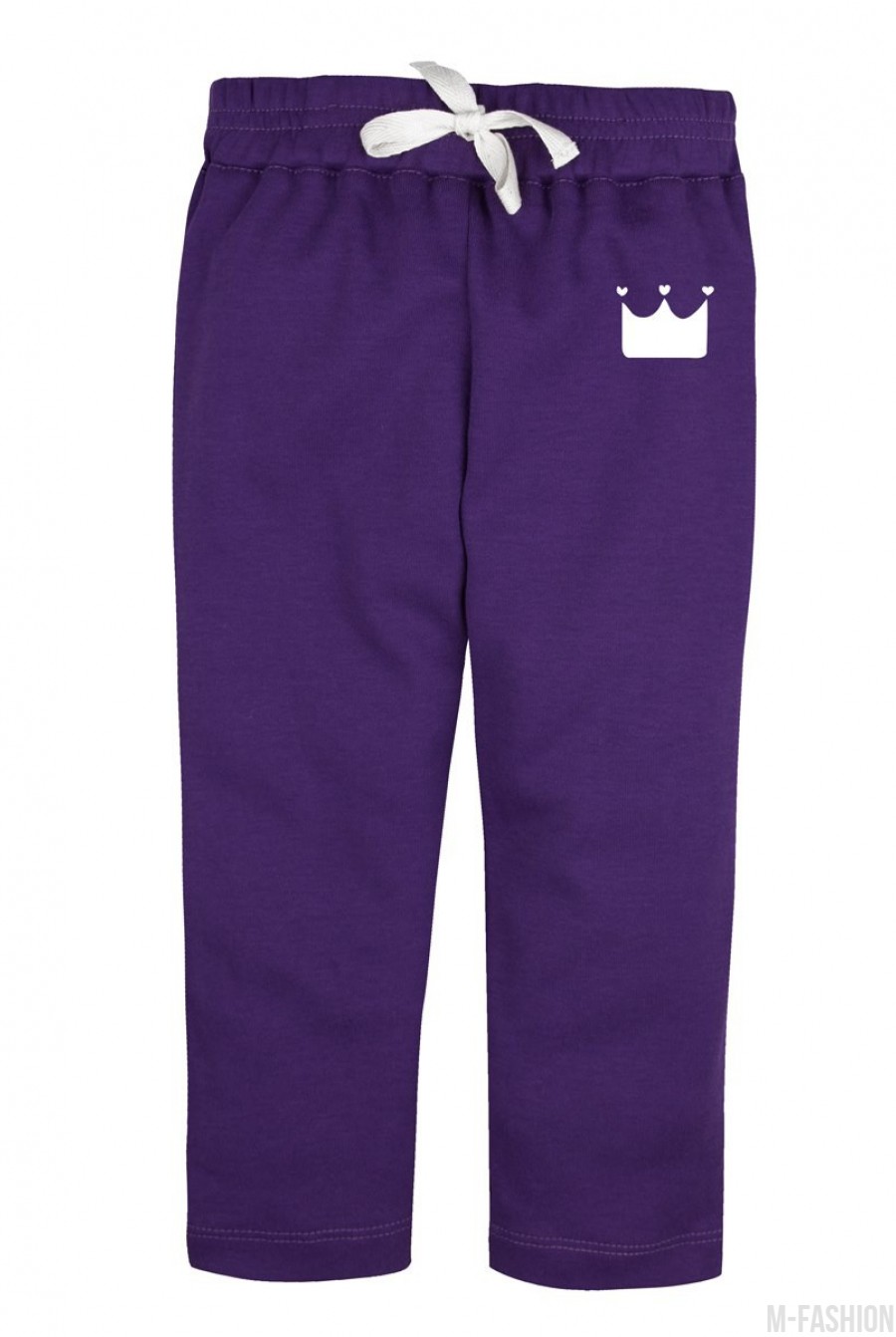 Трикотажные фиолетовые спортивные штаны на резинке- Фото 2