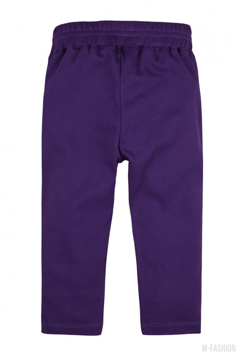 Трикотажные фиолетовые спортивные штаны на резинке- Фото 3