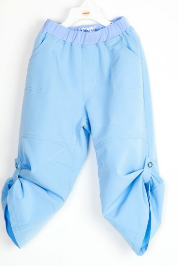 Летние спортивные брюки-капри "трансформер" голубого цвета из котона