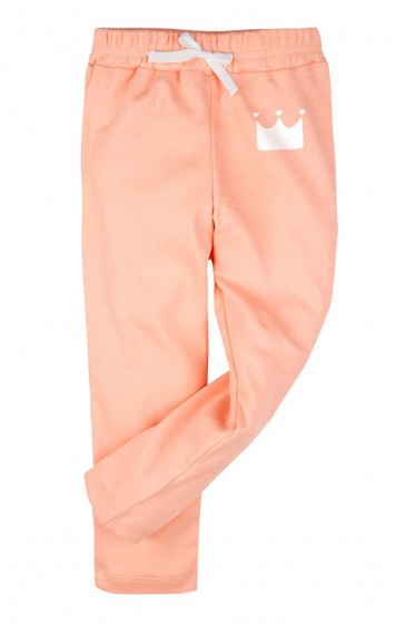 Персиковые трикотажные штаны с принтом