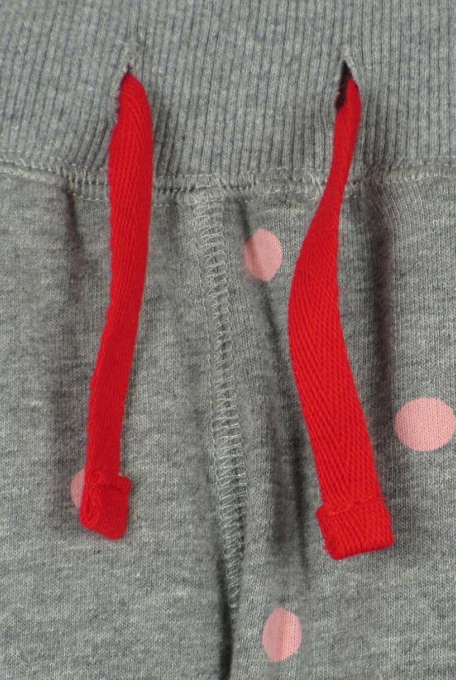 Серые трикотажные штаны на резинке с принтом и карманами- Фото 2