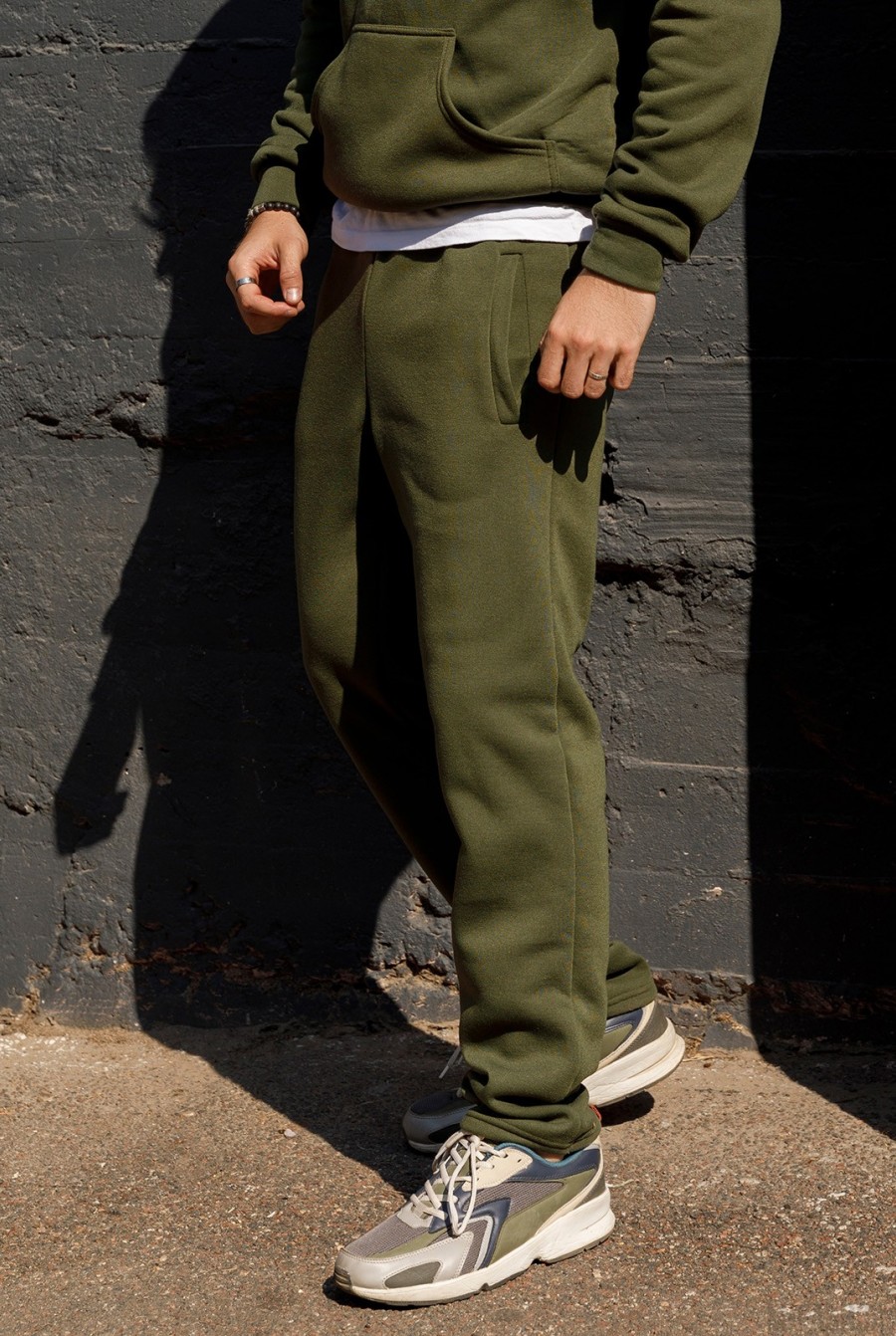 Утепленные штаны цвета хаки прямого кроя- Фото 2