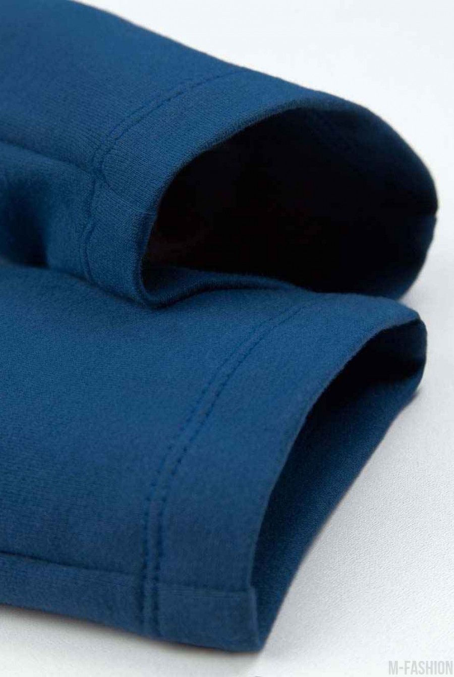 Синие штаны на резинке из футера с принтом- Фото 6