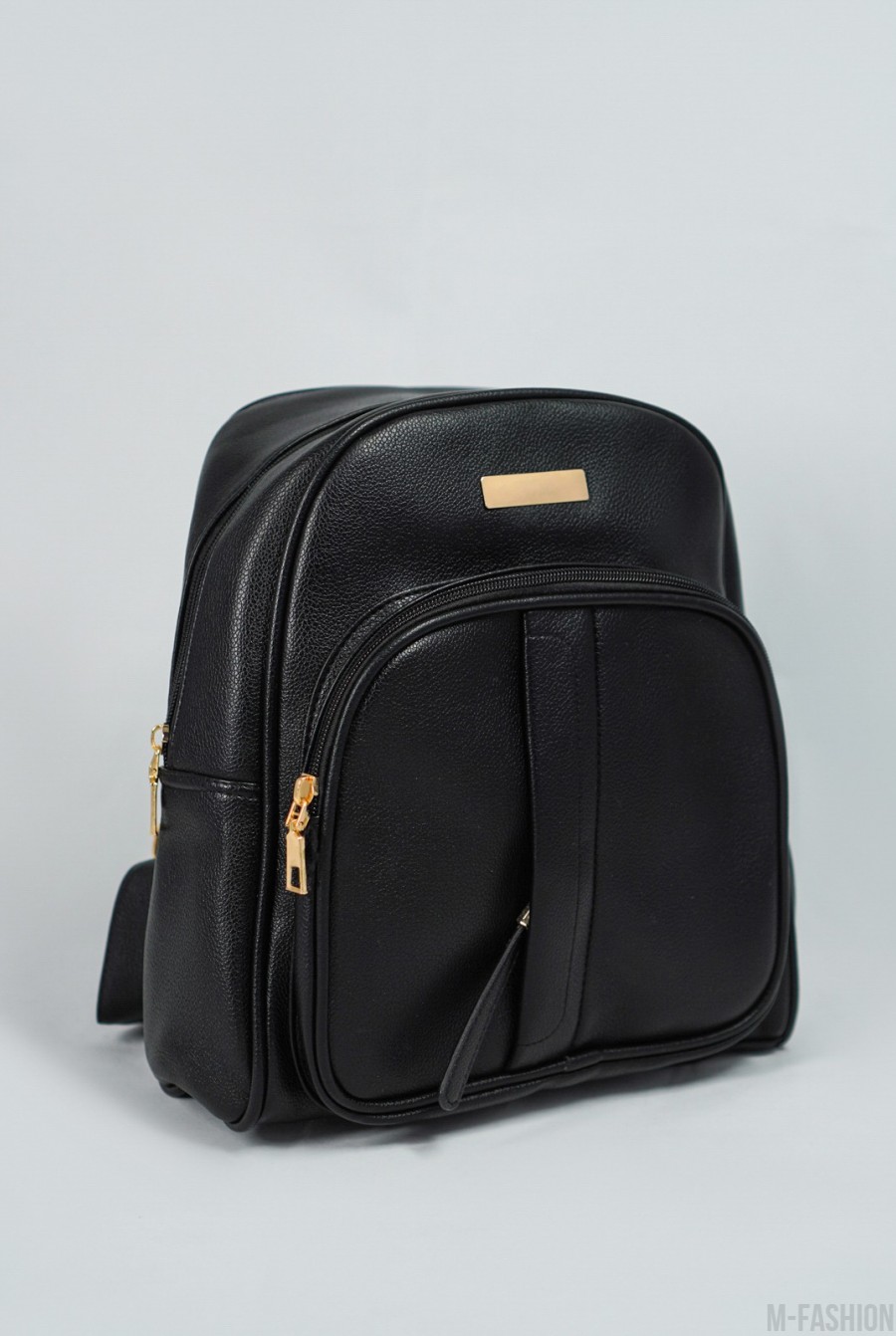 Черный вместительный рюкзак из эко-кожи - Фото 1