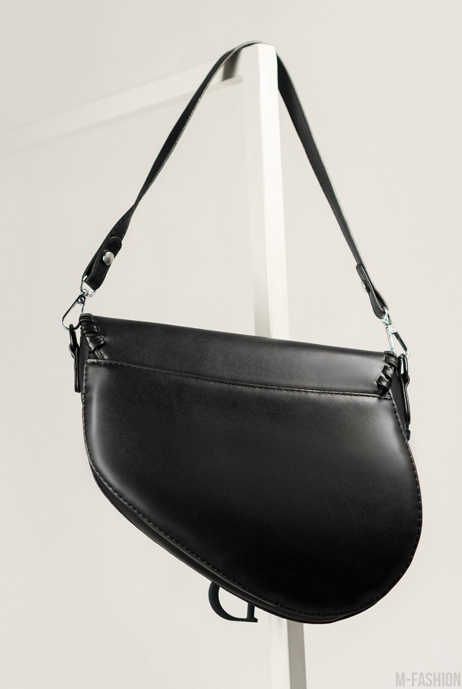 Черная асимметричная сумка из эко-кожи- Фото 2
