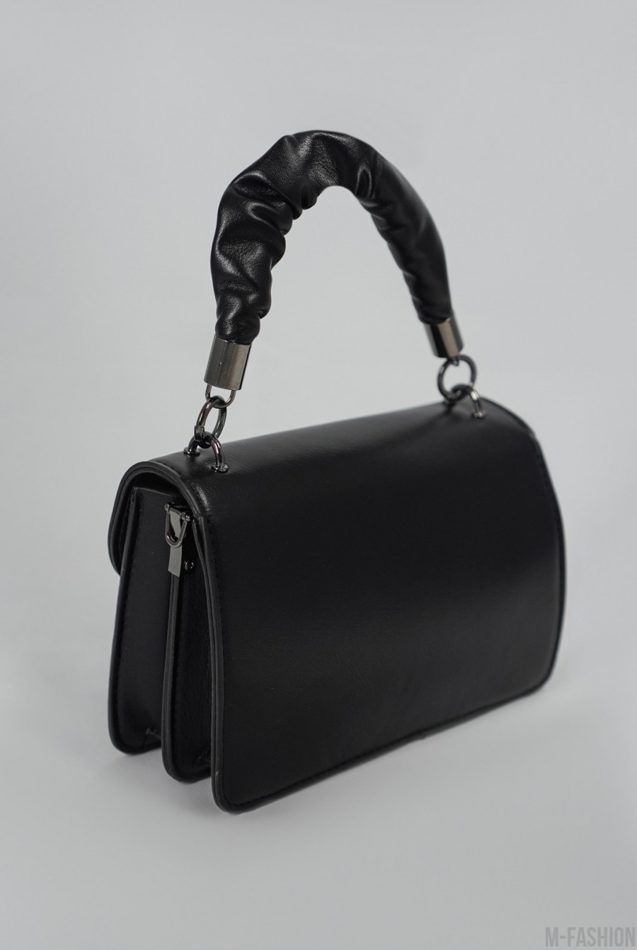 Черная меленькая каркасная сумка кросс-боди- Фото 2