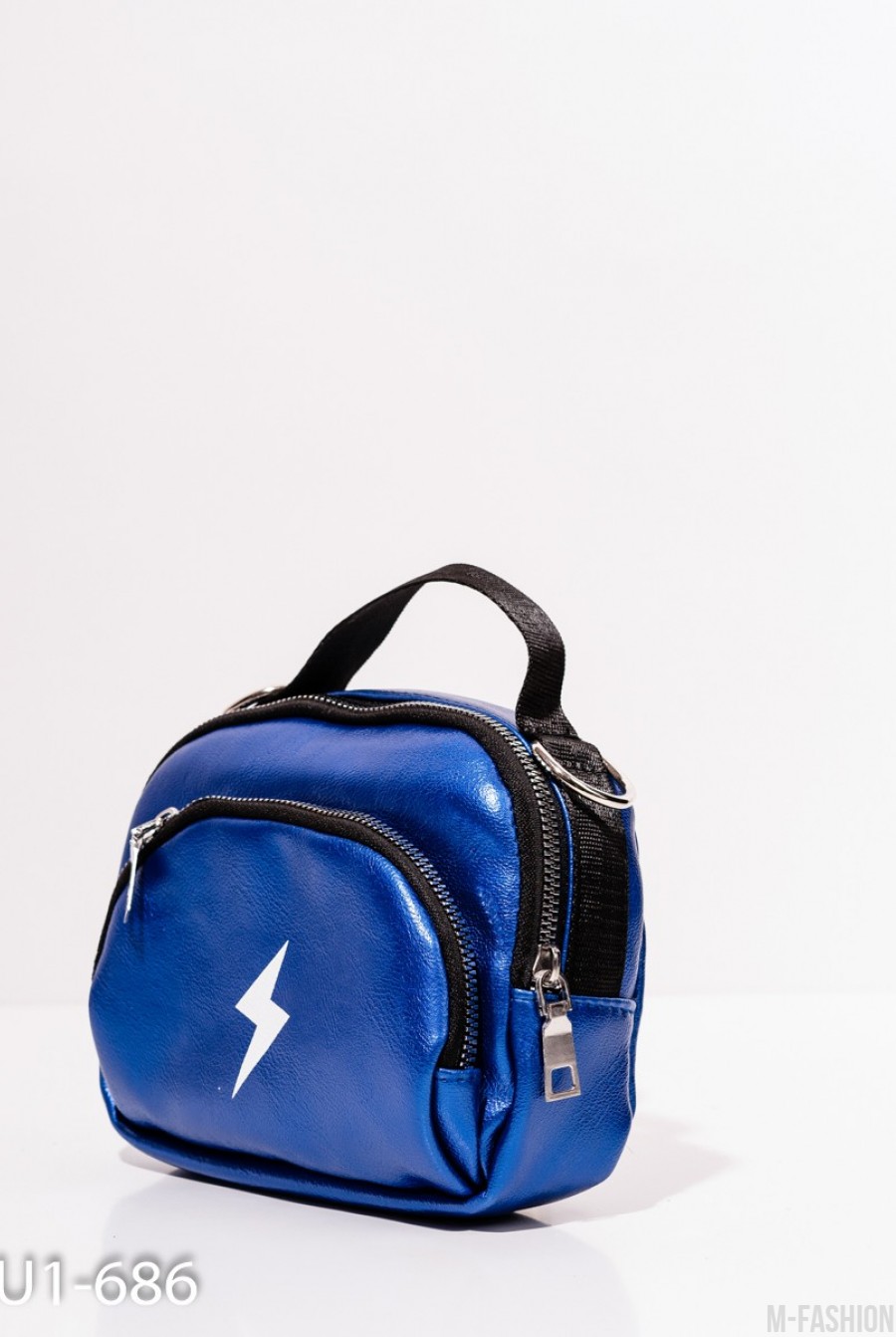 Ручная сумка-клатч цвета электрик из эко-кожи- Фото 2
