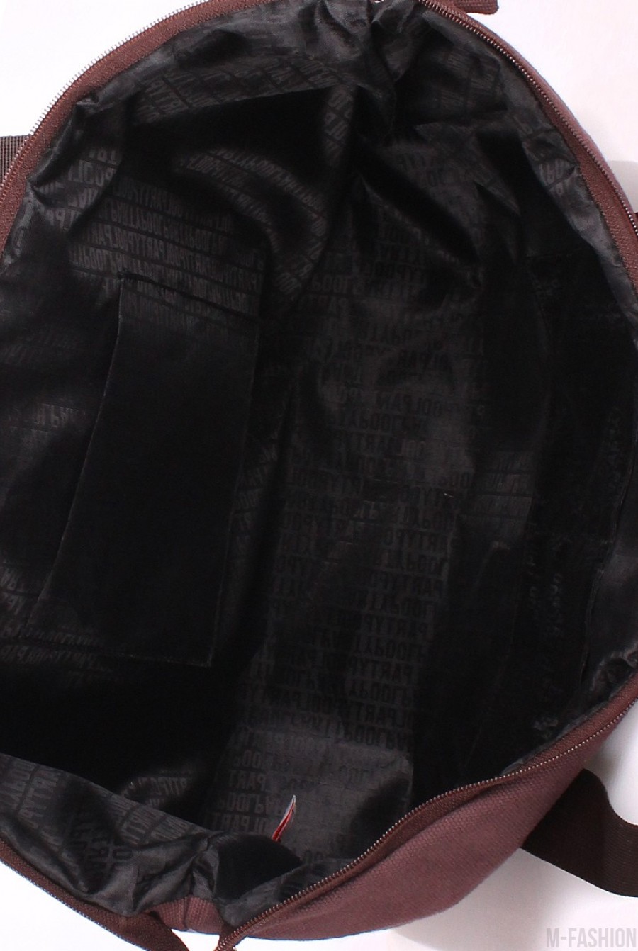 Коттоновая коричневая сумка с удобными ручками- Фото 3