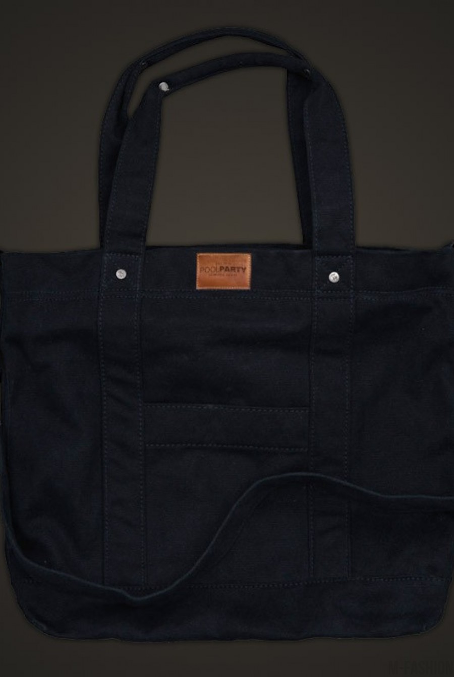 Стильная черная сумочка из коттона с металлической фурниторой - Фото 1