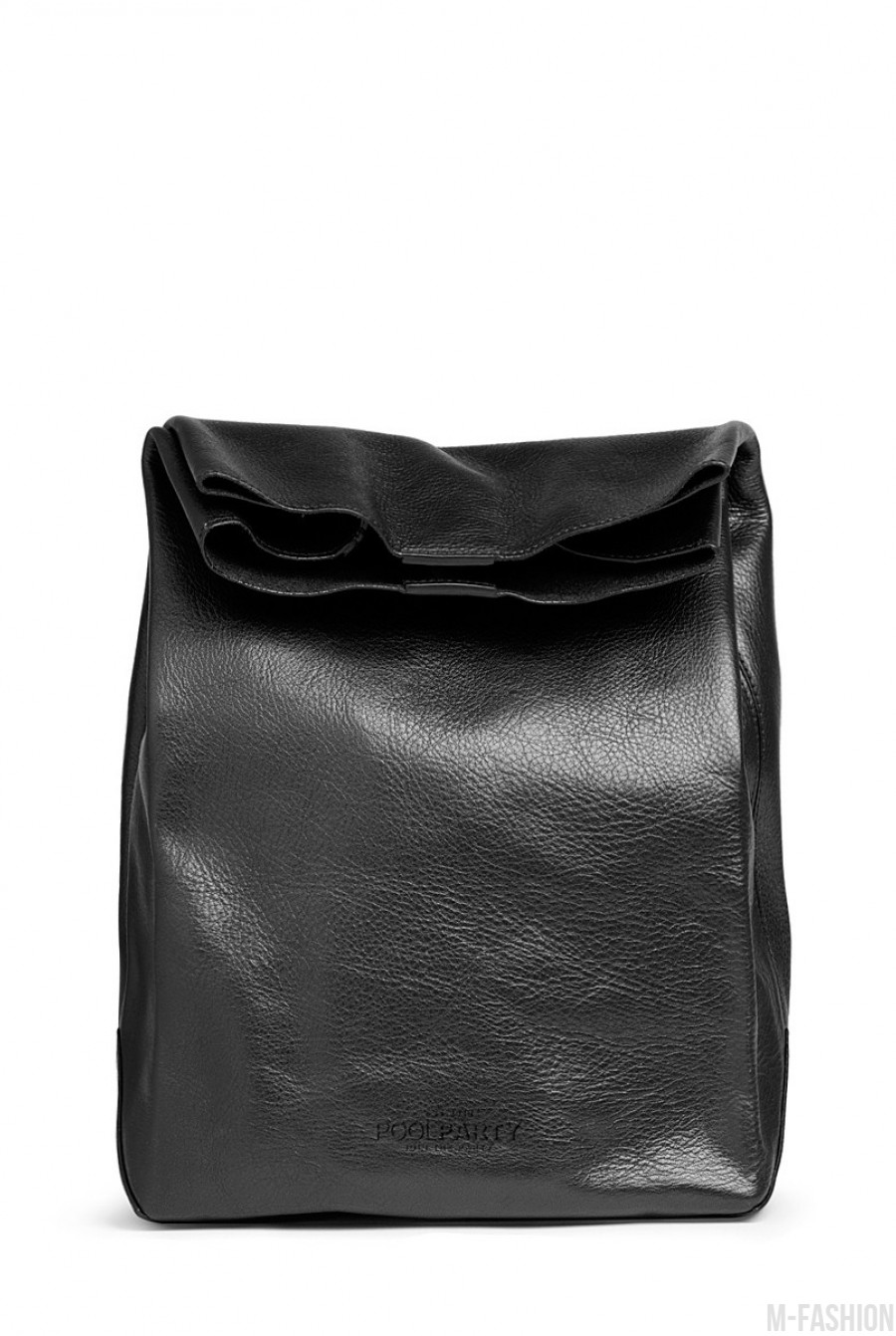 Кожаная черная сумка-клатч Lunchbox - Фото 1
