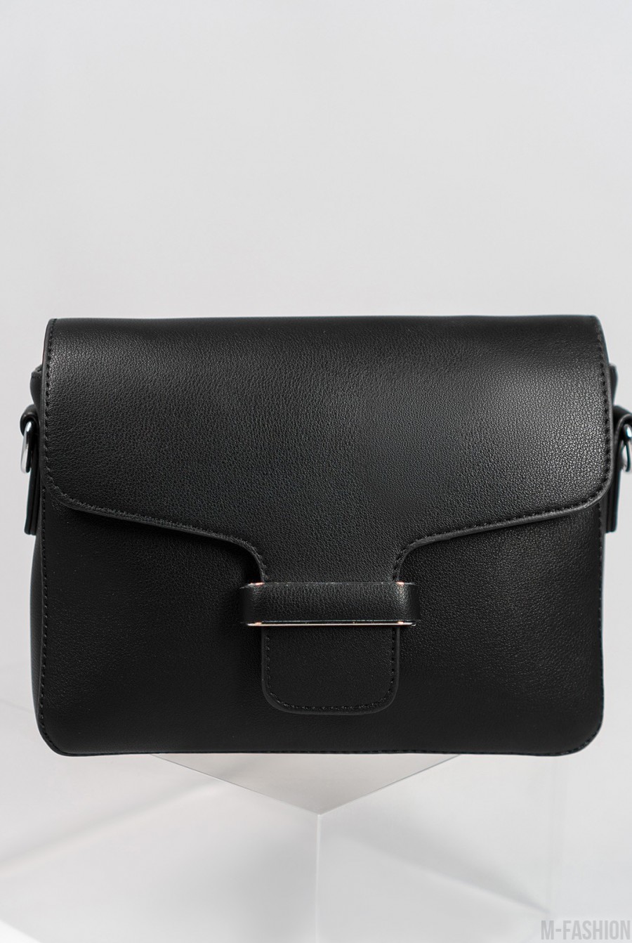 Черная маленькая сумочка кросс-боди из эко-кожи - Фото 1