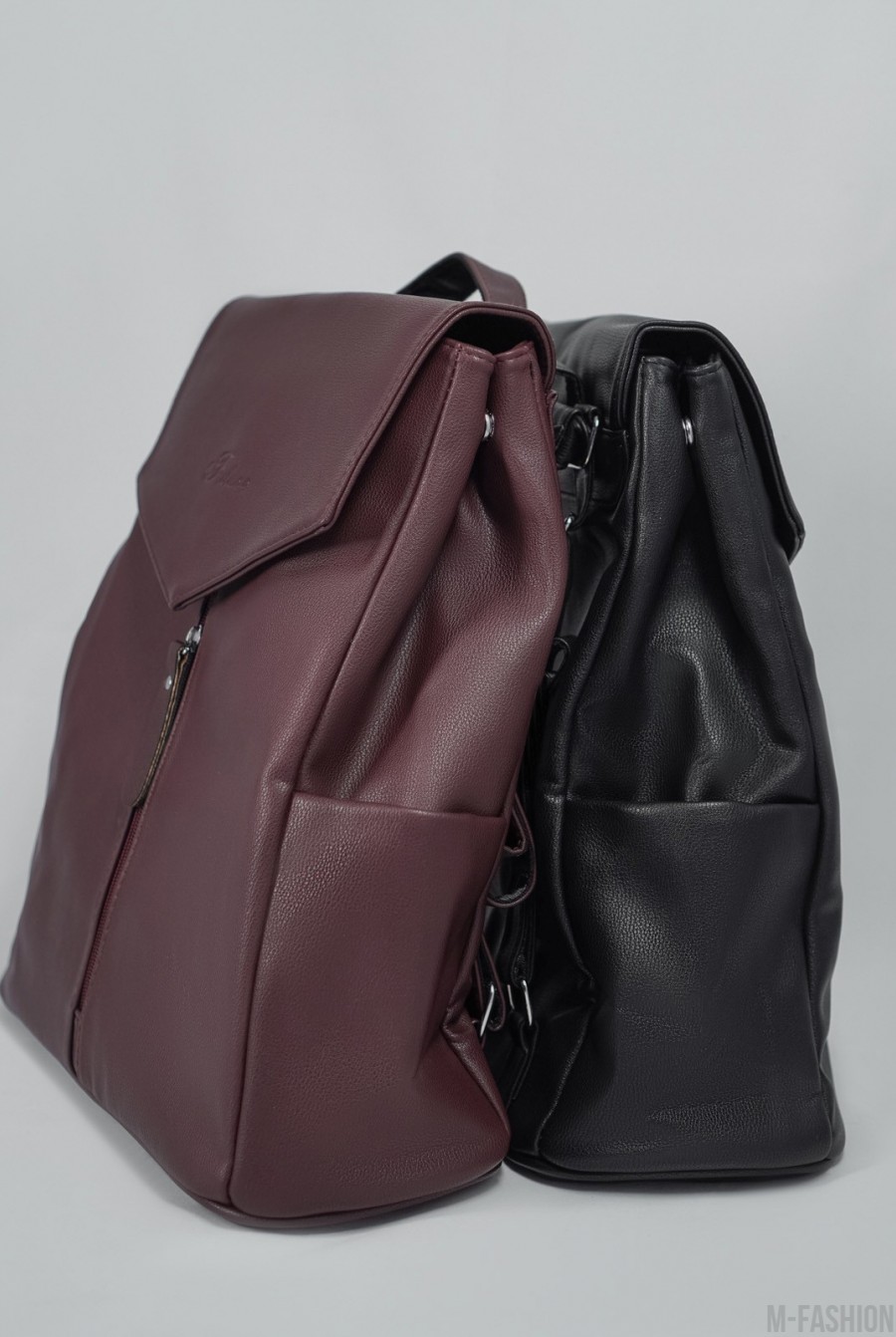 Фиолетовый кожаный рюкзак-трансформер- Фото 2