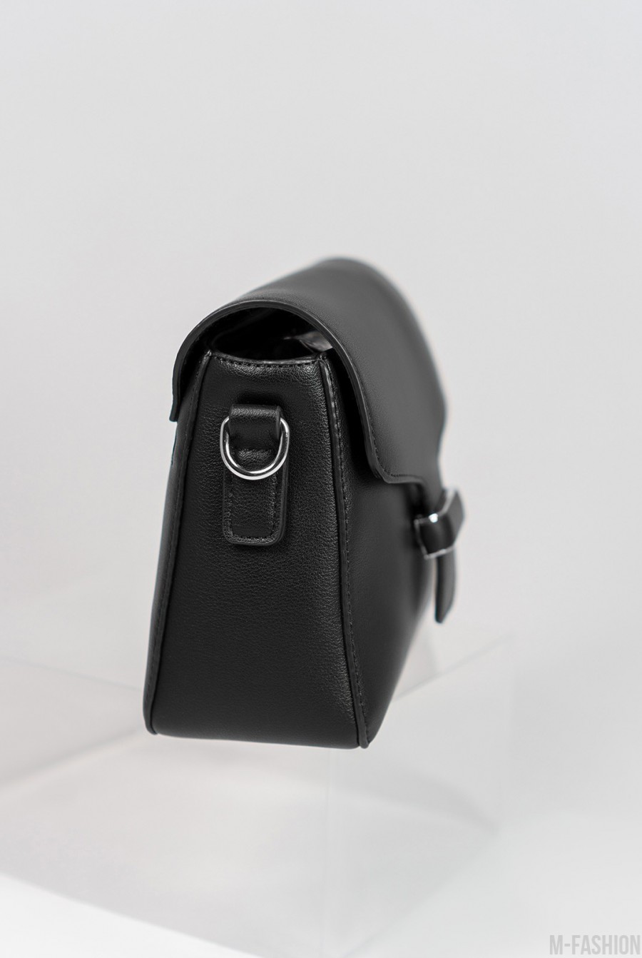 Черная маленькая сумочка кросс-боди из эко-кожи- Фото 2