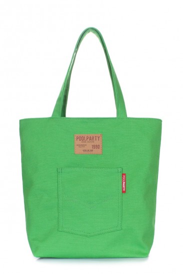 Зеленая сумка Arizona с кожаной нашивкой и стильным кармашком
