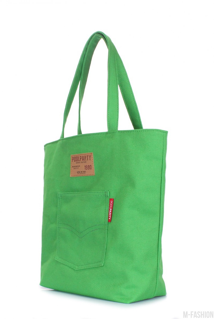 Зеленая сумка Arizona с кожаной нашивкой и стильным кармашком- Фото 2