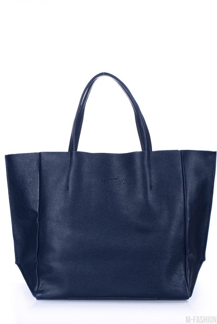 Кожаная синяя сумка Soho классического дизайна - Фото 1