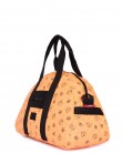Стеганая дорожная сумка с оранжевой расцветкой и позитивным принтом