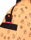 Стеганая дорожная сумка с оранжевой расцветкой и позитивным принтом