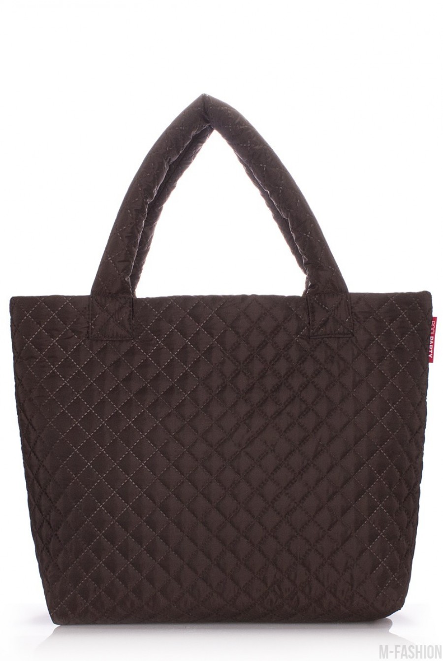 Стеганая коричневая сумка с удобным и стильным дизайном - Фото 1