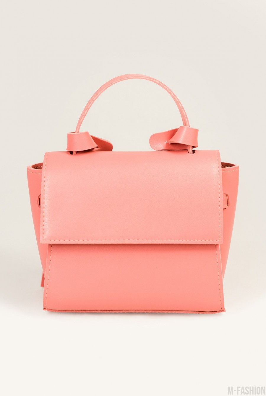 Розовая кожаная сумка-чемоданчик - Фото 1