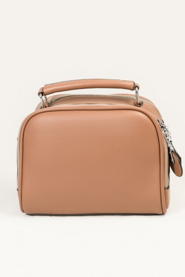 Темно-розовая сумка-чемоданчик из эко-кожи