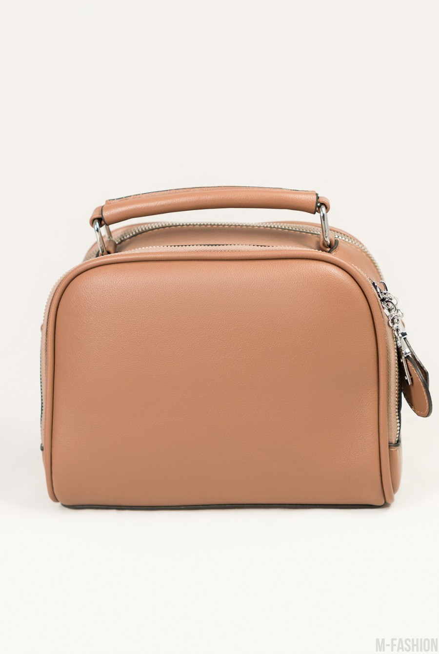 Темно-розовая сумка-чемоданчик из эко-кожи - Фото 1